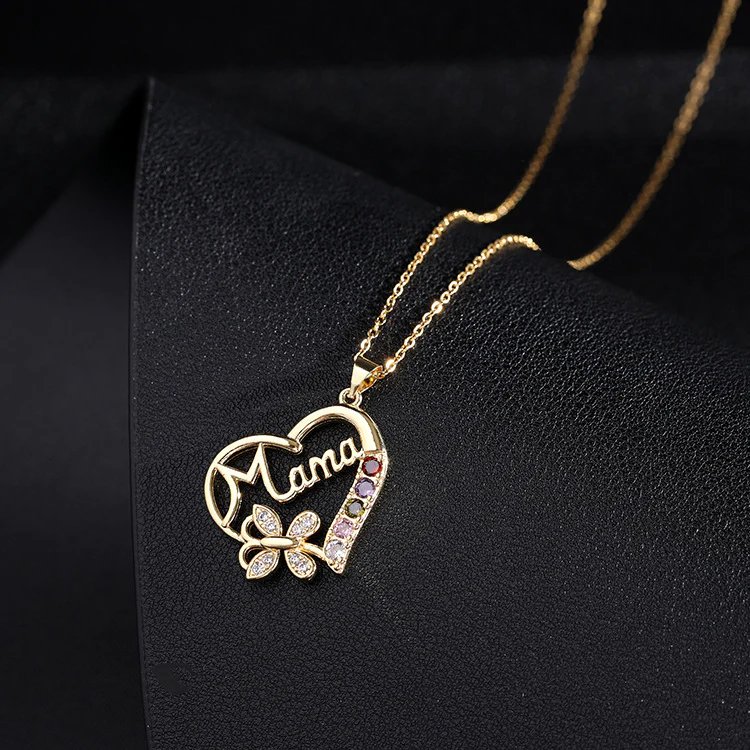 Elegant Mother’s Day Necklace – Gold & Silver Mama Heart Pendant - Image 8