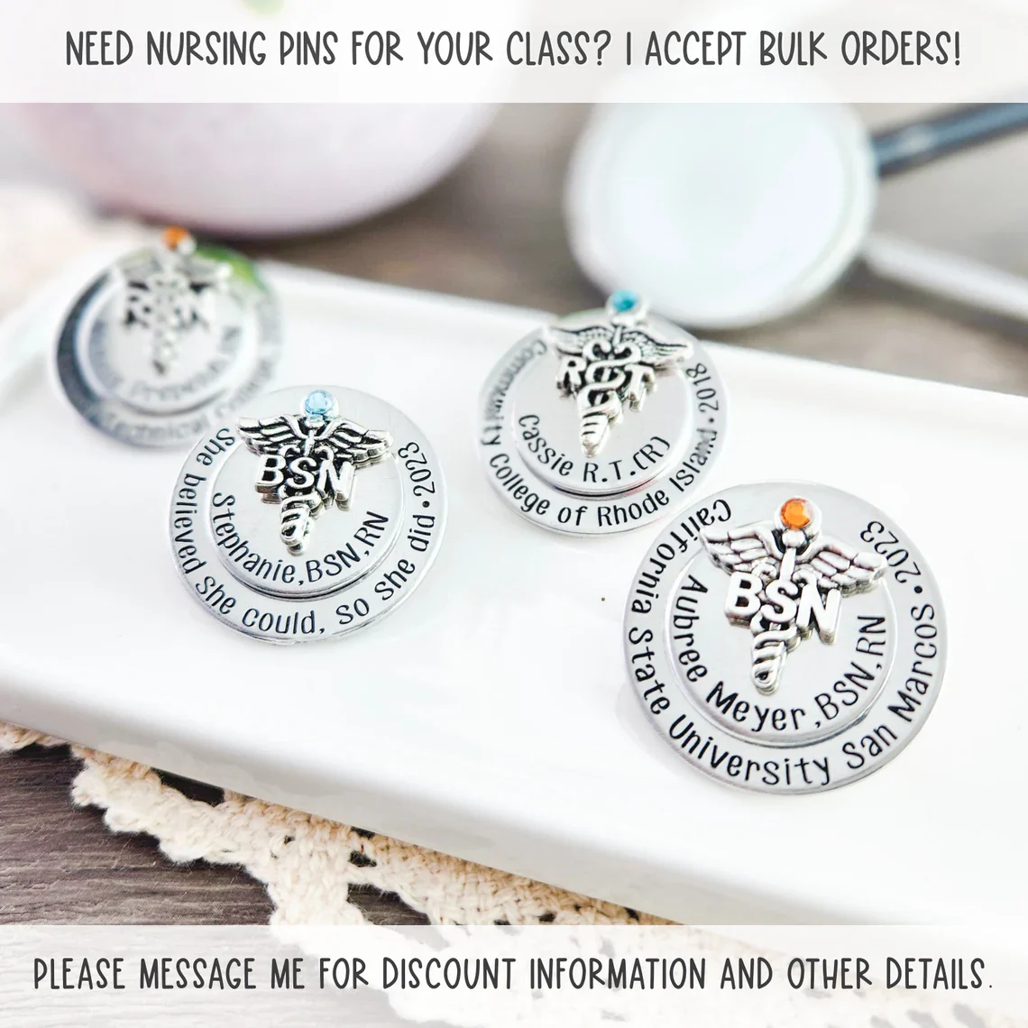 Elegant Nursing Pin – RN Pin for Pinning Ceremony & Graduation - Image 10