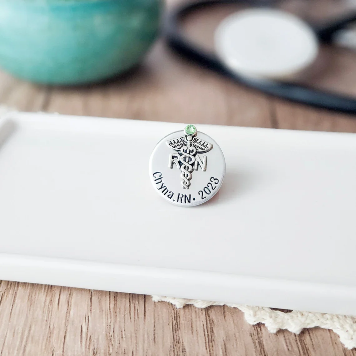 Elegant Nursing Pin – RN Pin for Pinning Ceremony & Graduation - Image 3