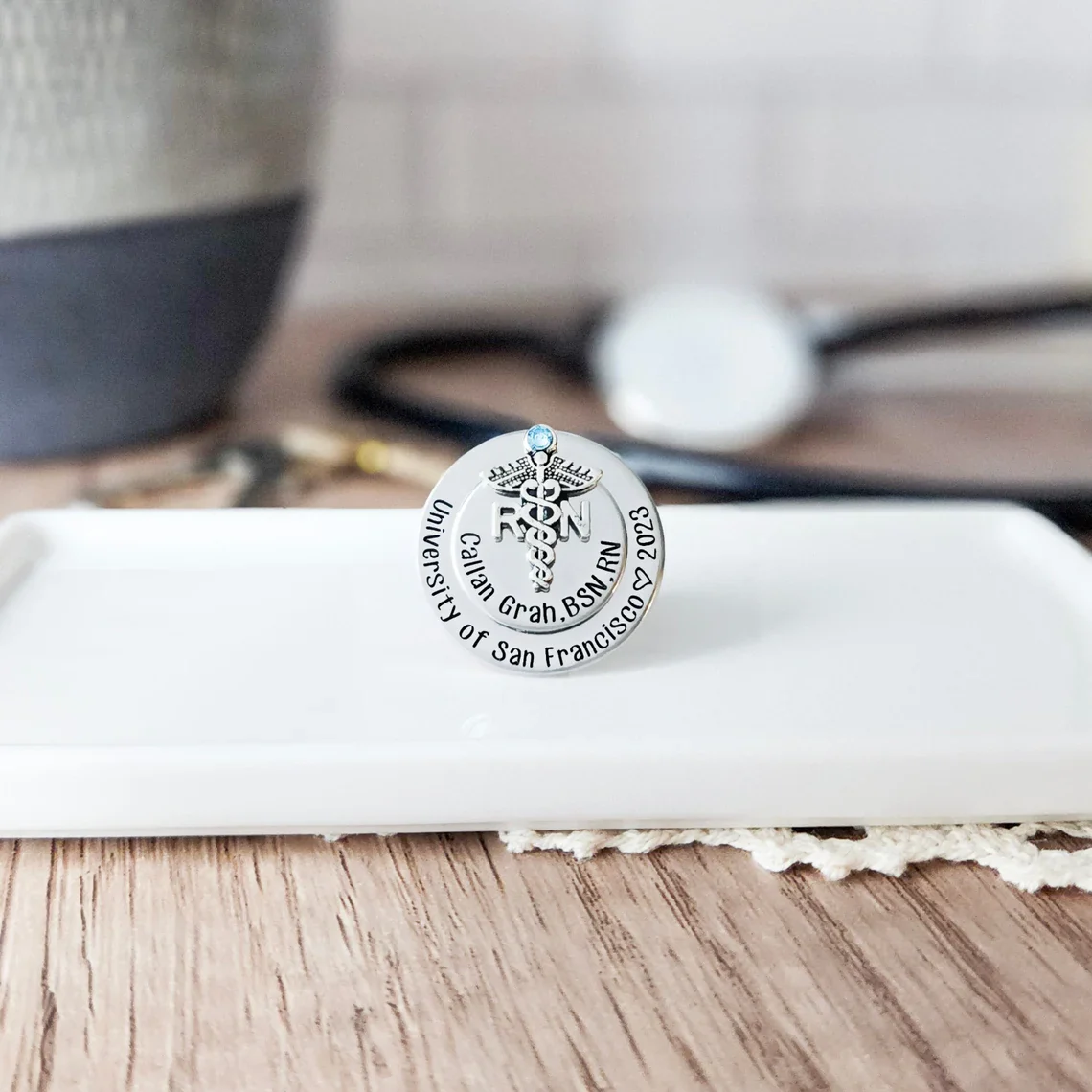 Elegant Nursing Pin – RN Pin for Pinning Ceremony & Graduation - Image 4