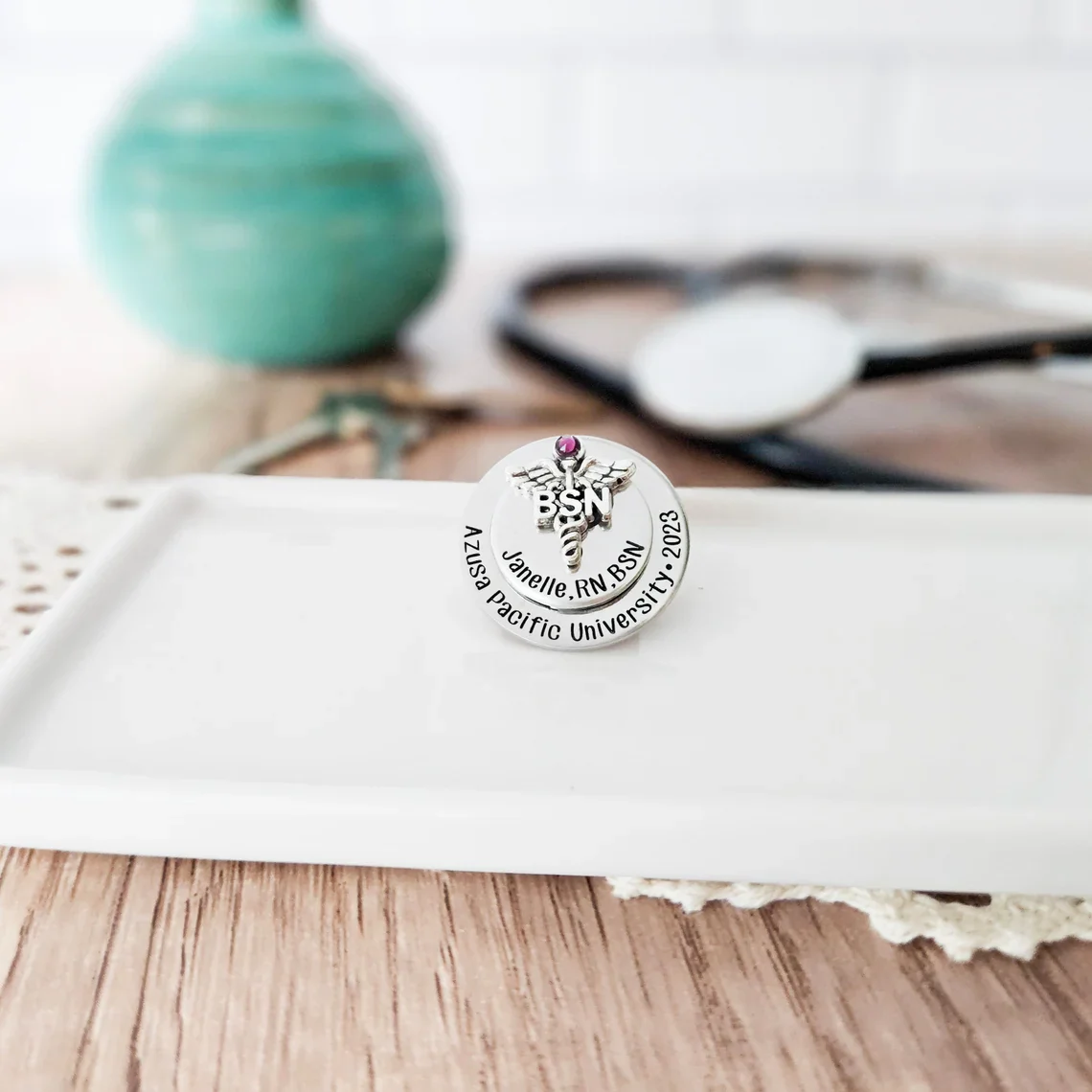 Elegant Nursing Pin – RN Pin for Pinning Ceremony & Graduation - Image 8
