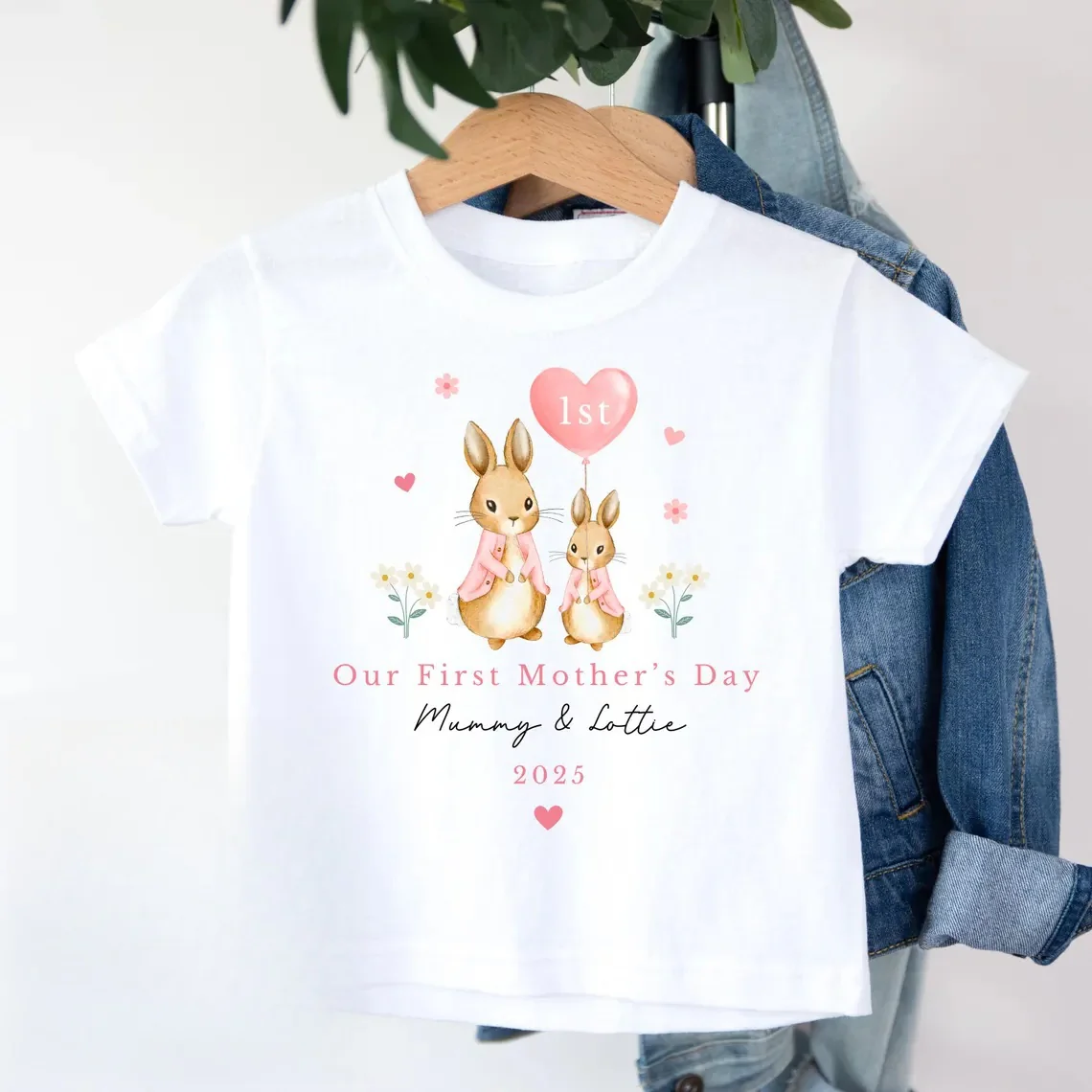 Our First Mother's Day Sleepsuit Personalized Vest for New Mum Bunny - Image 8