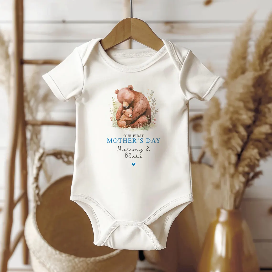 Our First Mother's Day Sleepsuit Personalized New Mum Gift giraffe bear elephant - Image 6