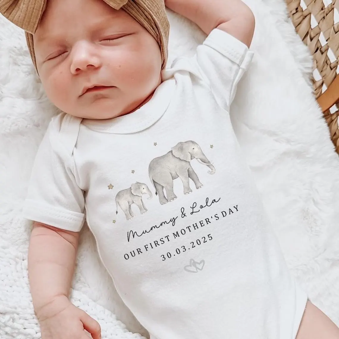 Our First Mother's Day Sleepsuit Personalized New Mum Gift giraffe bear elephant - Image 7