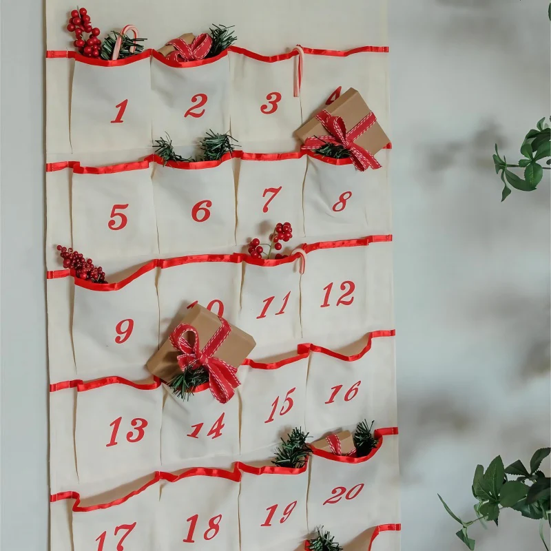 Personalised Advent Calendar 2025 – Fill Your Own Refillable Hanging Linen - Image 4