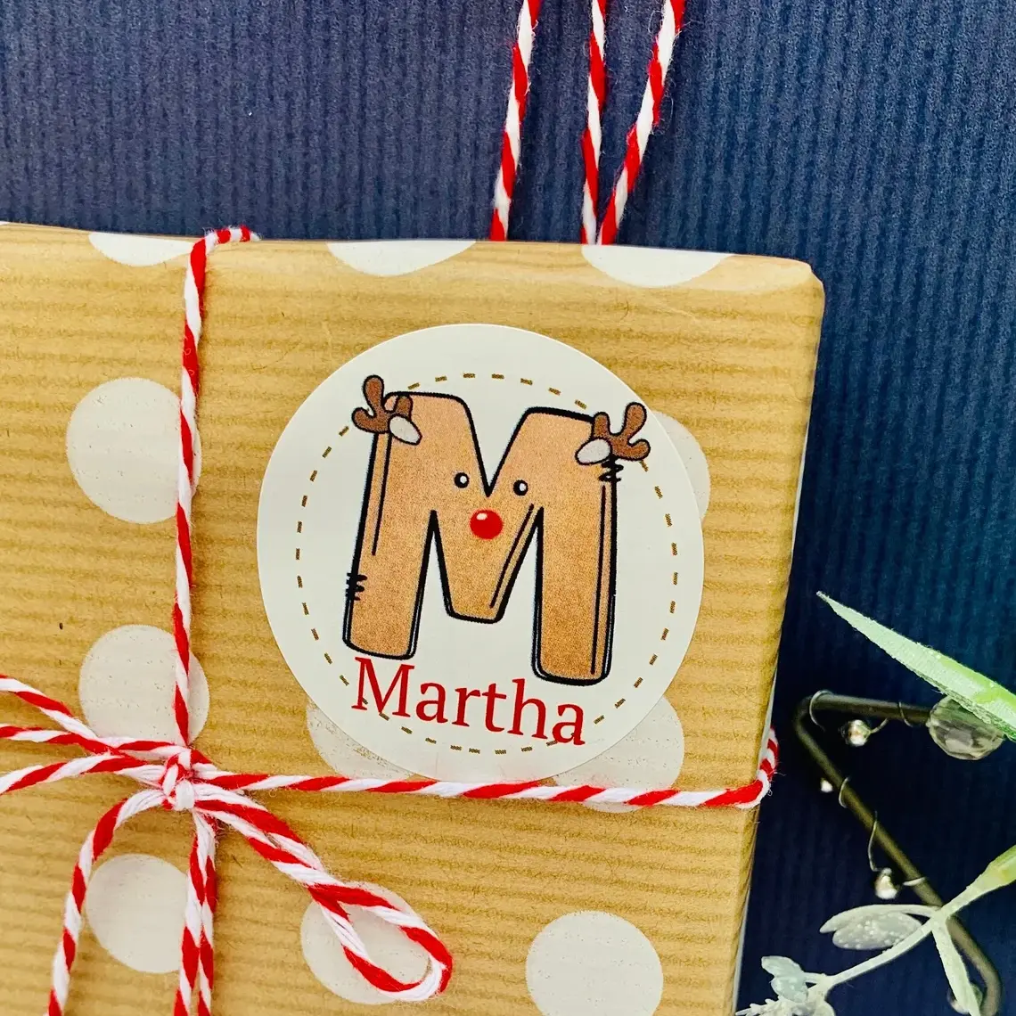 Personalised Christmas Name Stickers – Waterproof Custom Label Sheets (2 Sheets, 40 Labels) - Image 3