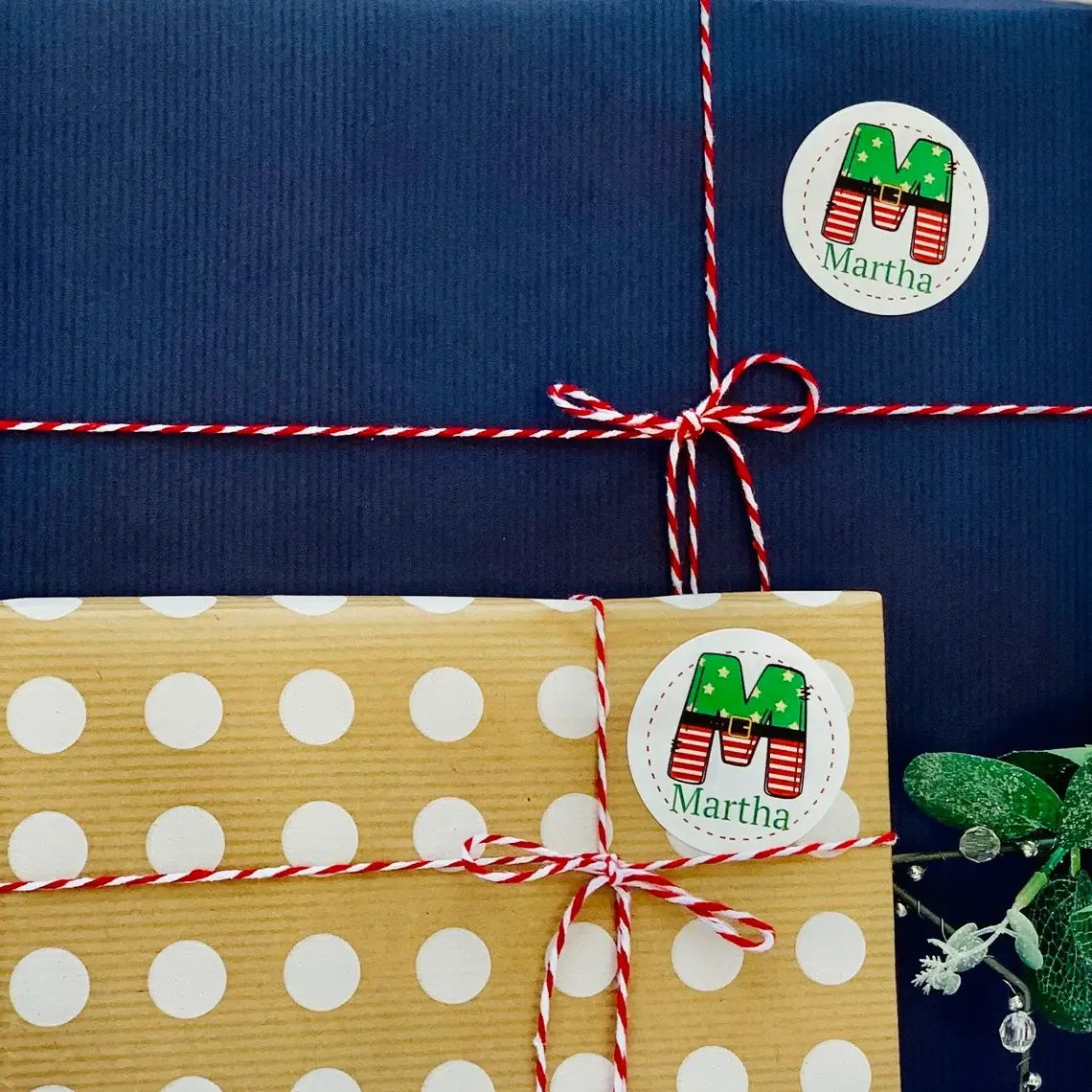 Personalised Christmas Name Stickers – Waterproof Custom Label Sheets (2 Sheets, 40 Labels) - Image 6