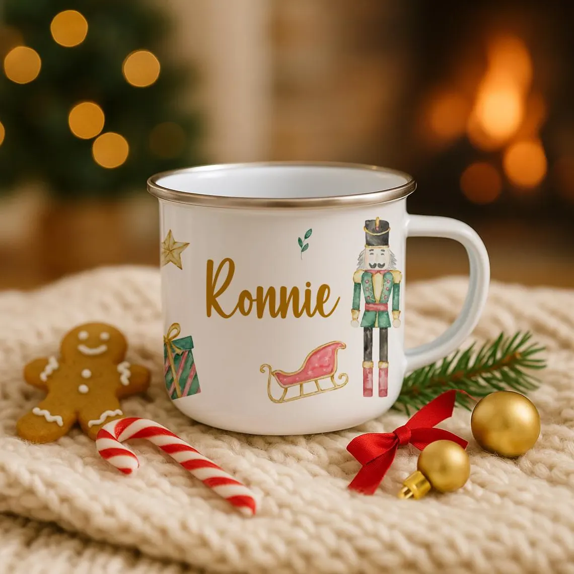 Personalised Kids Christmas Cup & Ceramic Bauble Set – Nutcracker or Sugarplum - Image 5