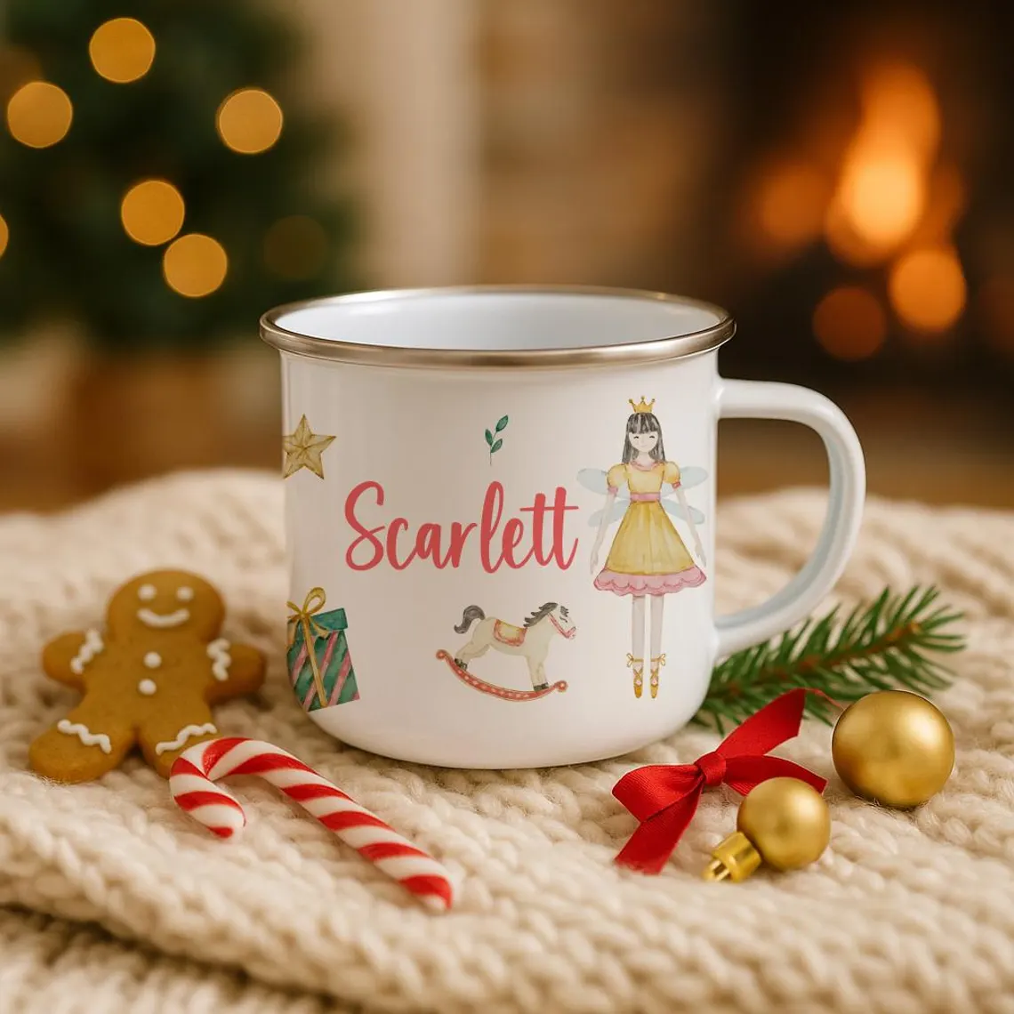 Personalised Kids Christmas Cup & Ceramic Bauble Set – Nutcracker or Sugarplum - Image 6