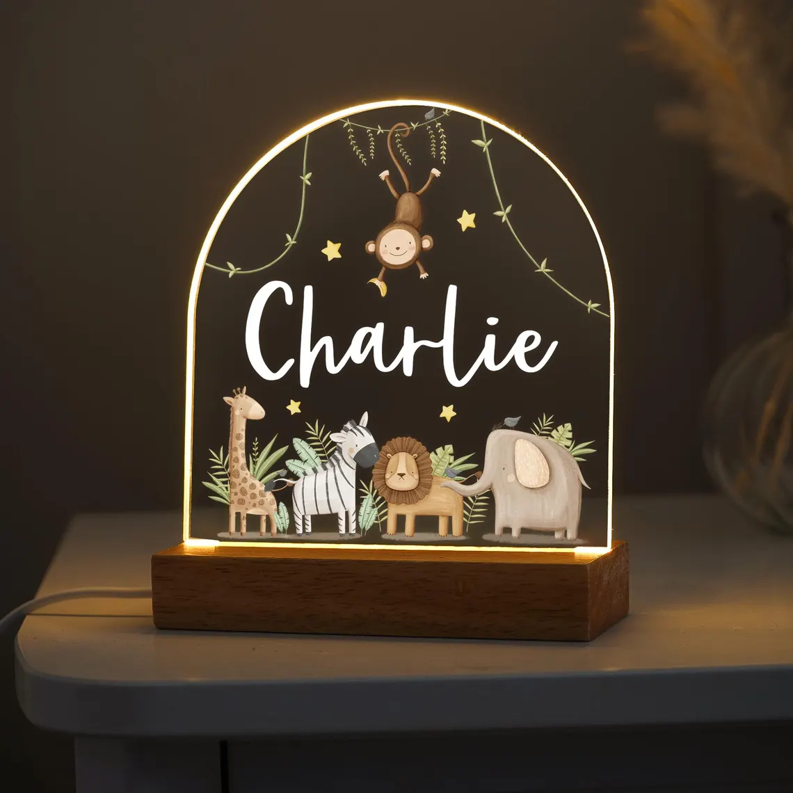 Personalised LED Animal Lamp | Kids Night Light | Safari Jungle Animal Light - Image 4