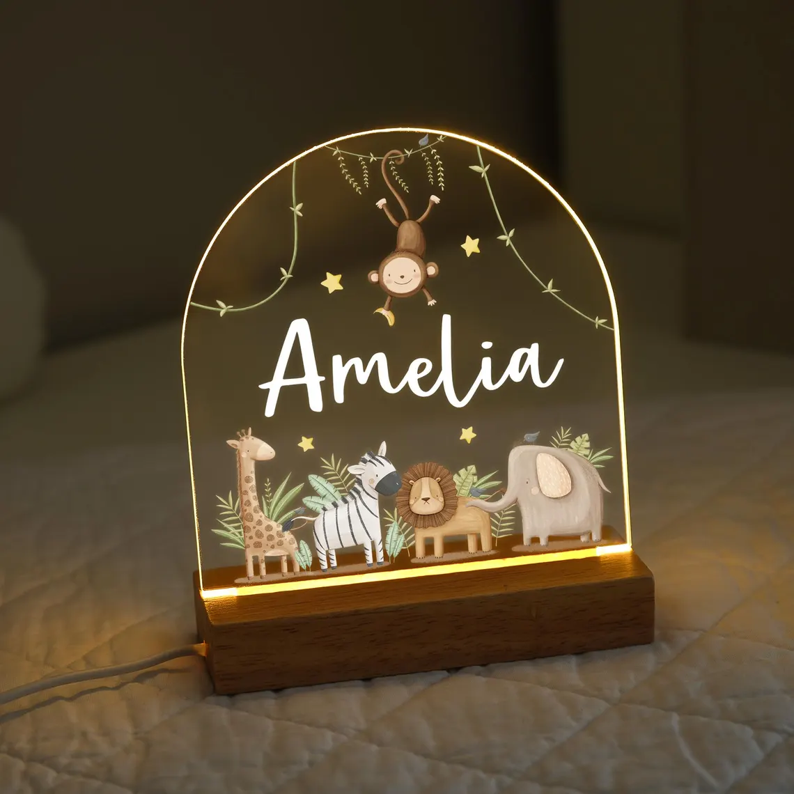 Personalised LED Animal Lamp | Kids Night Light | Safari Jungle Animal Light - Image 5