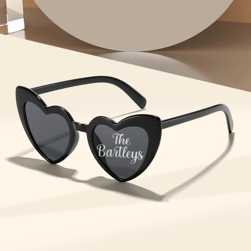 Personalised Wedding Sunglasses – Custom White Heart Favors - Image 5