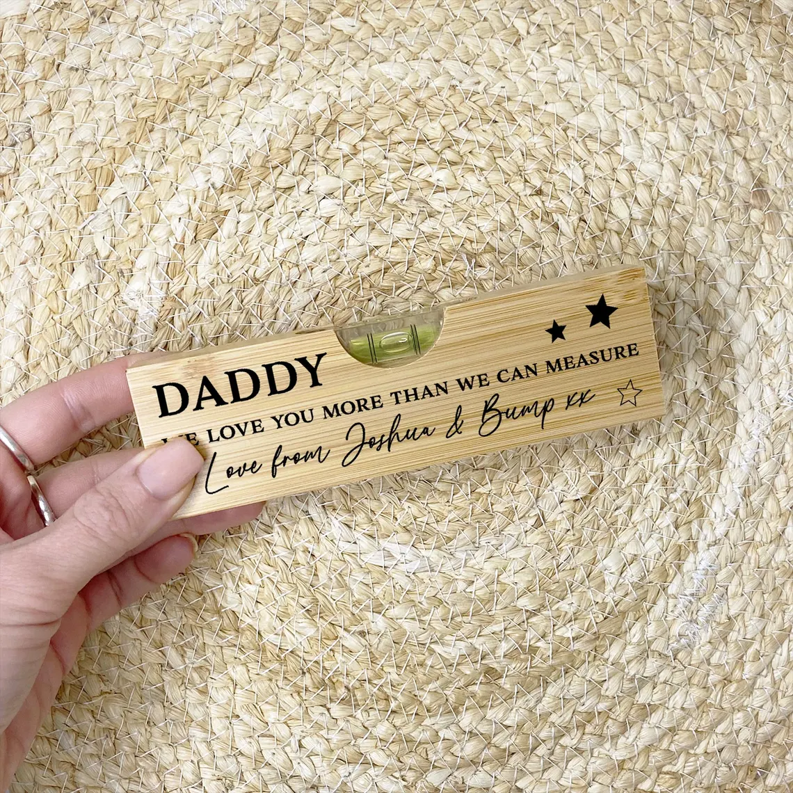 Personalized Wooden Spirit Level Bottle Opener – Dad or Grandad Gift - Image 4