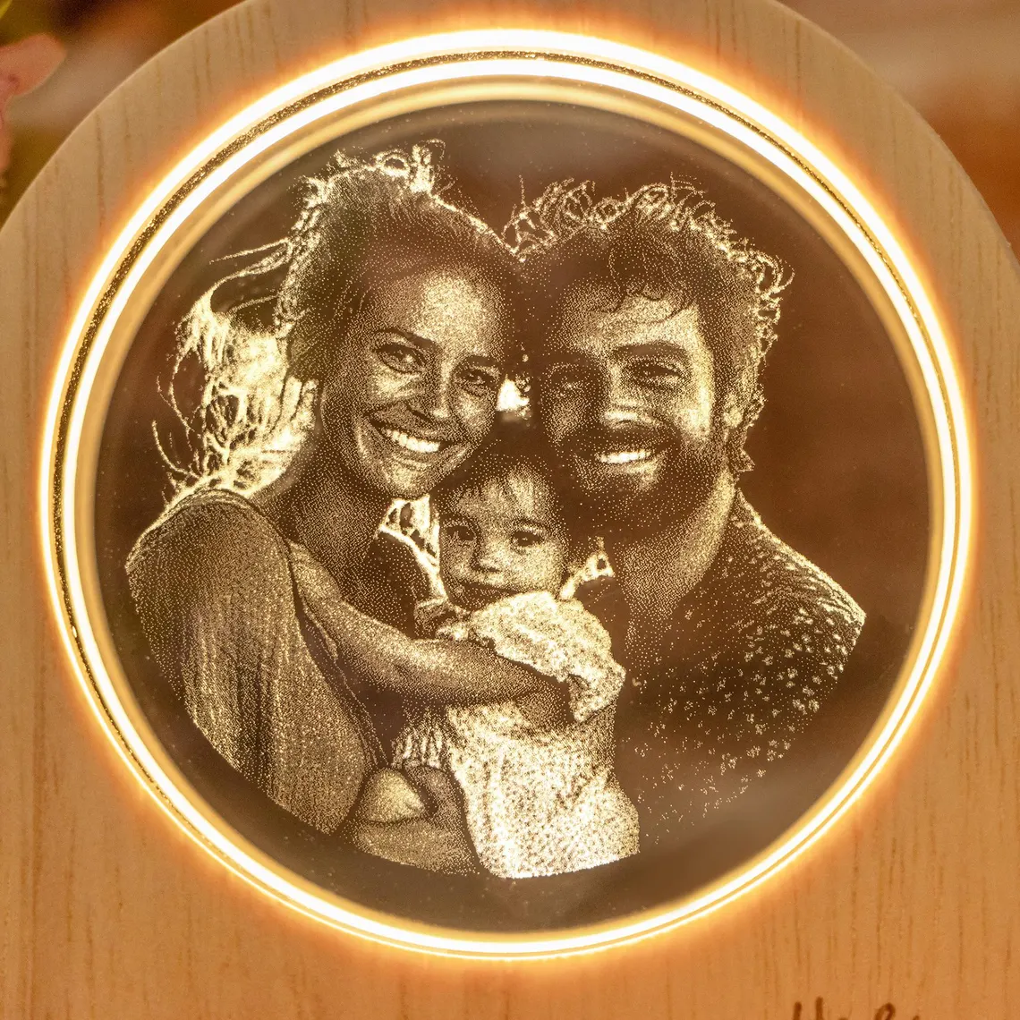 Personalized 3D Crystal Photo LED Light – Custom Family Keepsake Gift - Image 6
