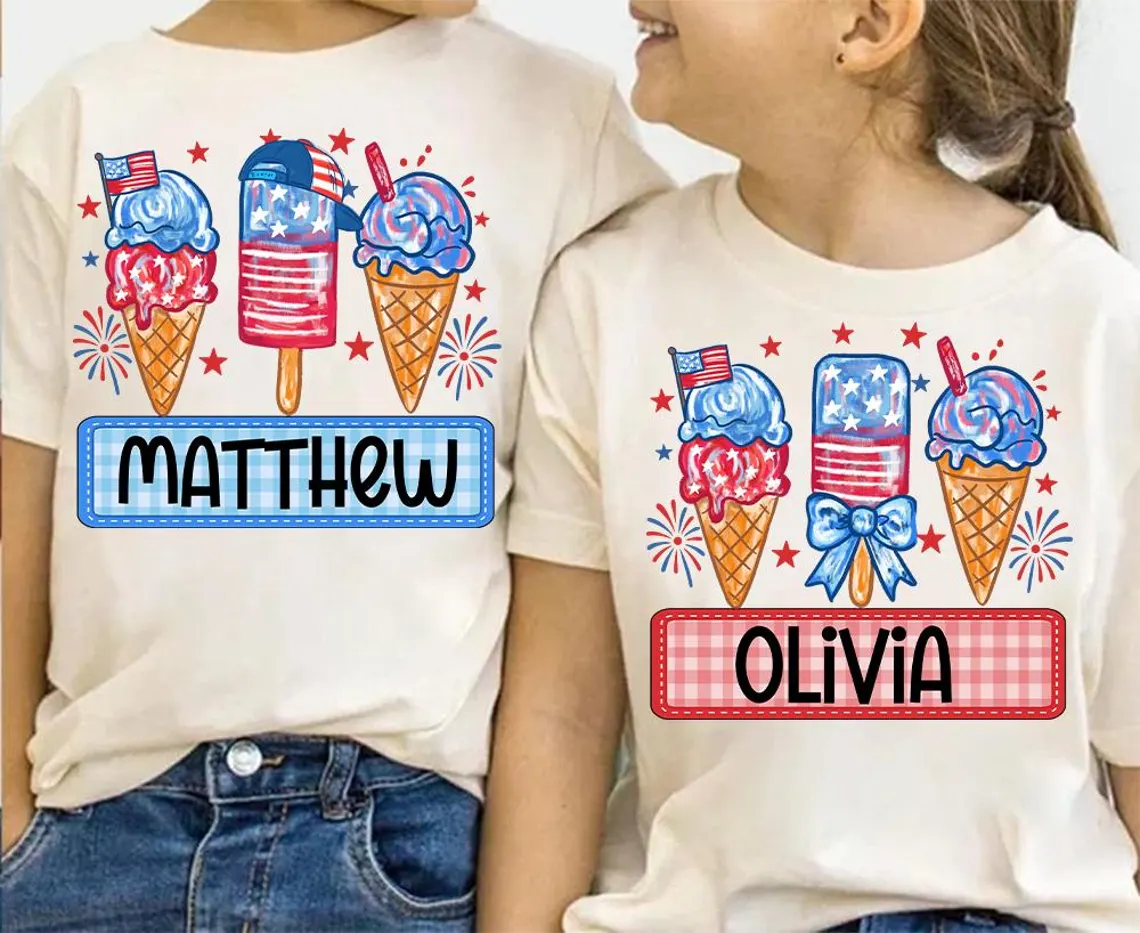 Personalized 4th of July Shirt – Kids, Baby Unisex - Image 3