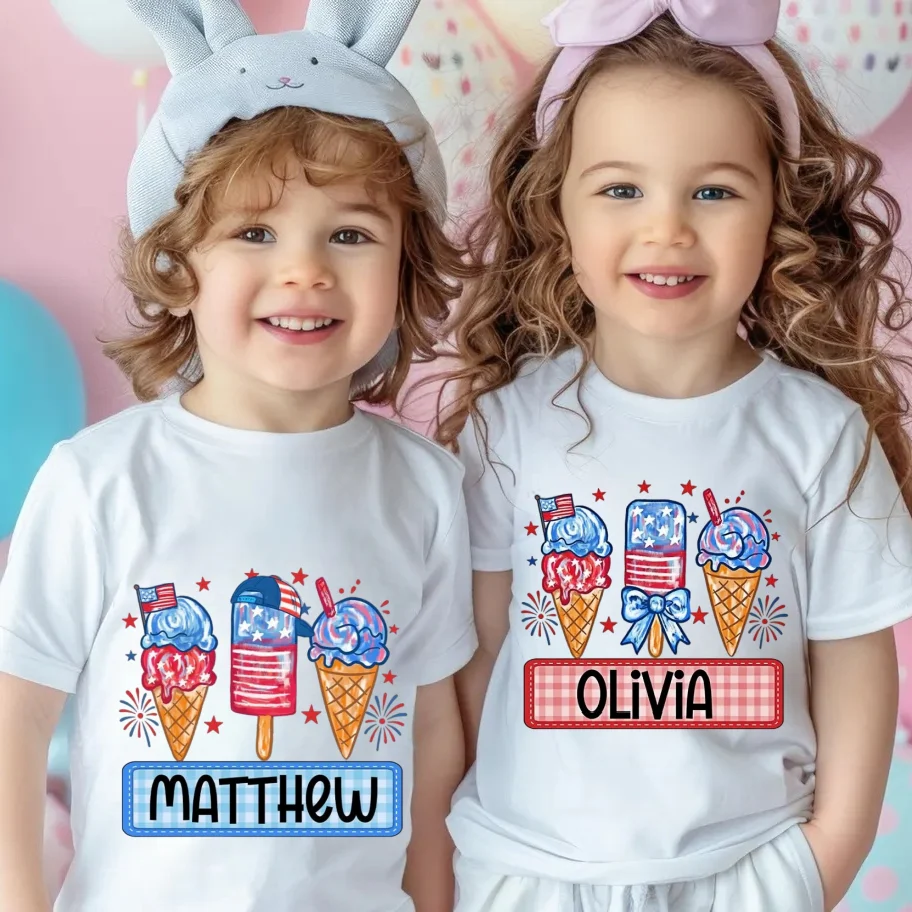 Personalized 4th of July Shirt – Kids, Baby Unisex - Image 4
