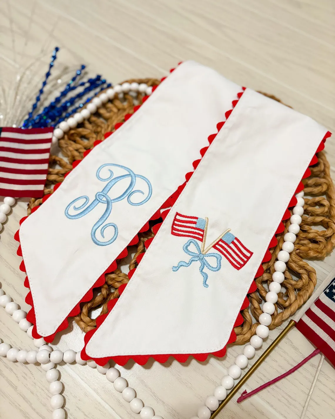 Personalized 4th of July Wreath Sash for Front Door Decor - Image 2