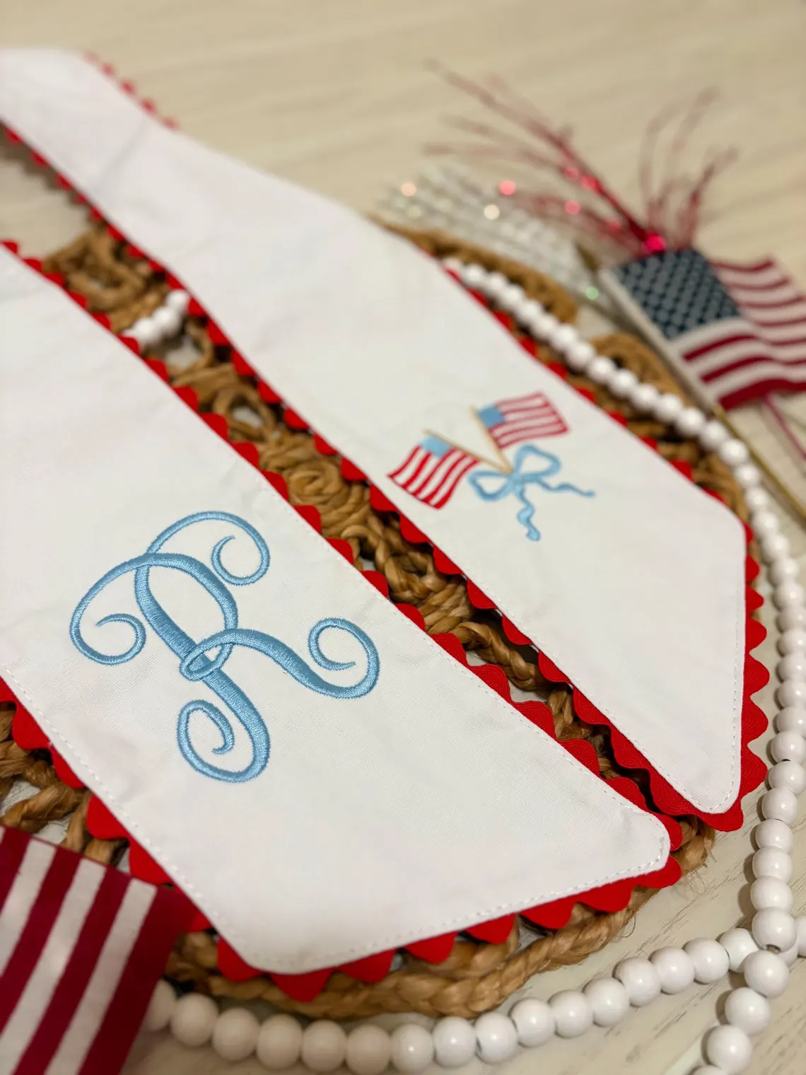 Personalized 4th of July Wreath Sash for Front Door Decor - Image 3