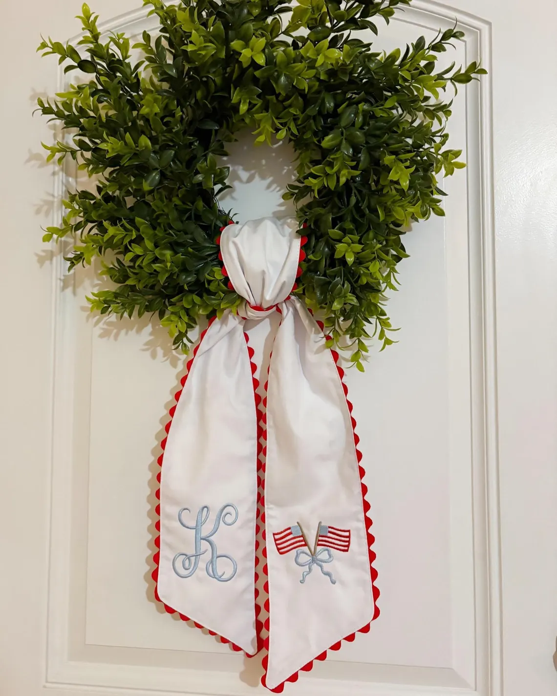 Personalized 4th of July Wreath Sash for Front Door Decor - Image 4