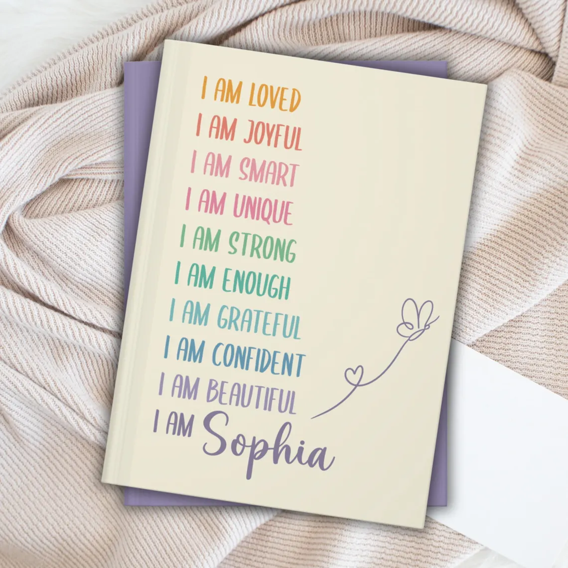 Personalized Affirmations Journal for Girls – Custom Name Diary Notebook - Image 4