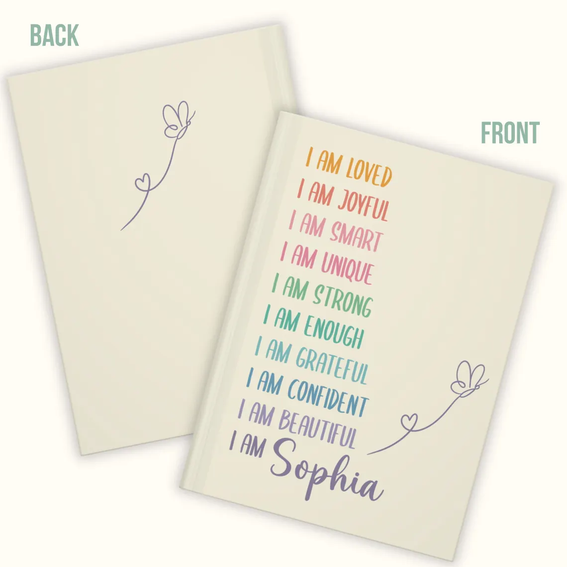 Personalized Affirmations Journal for Girls – Custom Name Diary Notebook - Image 5