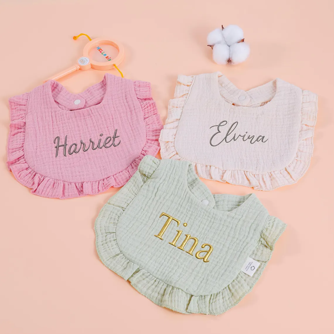 Personalized Baby Bibs – Custom Embroidered Cotton Baby Gift - Image 5