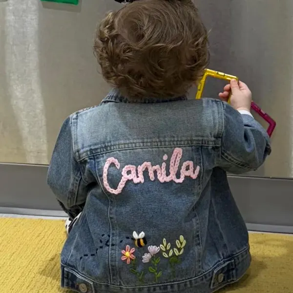 Personalized Baby Denim Jacket with Embroidery | Custom Name Gift - Image 2