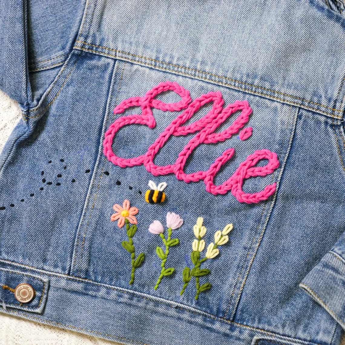 Personalized Baby Denim Jacket with Embroidery | Custom Name Gift - Image 4