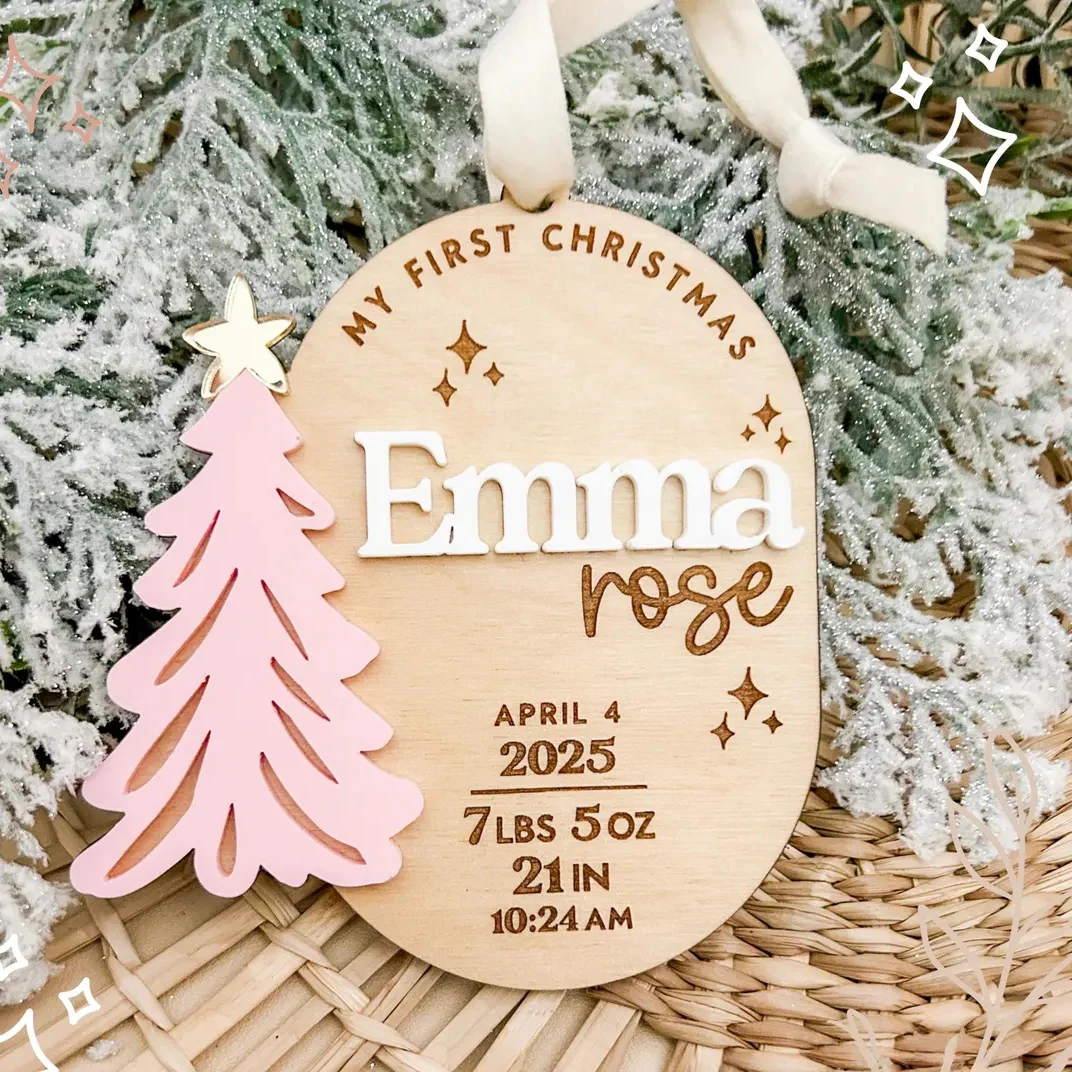 Personalized Baby Ornament | My First Christmas Custom Name Ornament | Baby Stats Gift - Image 5
