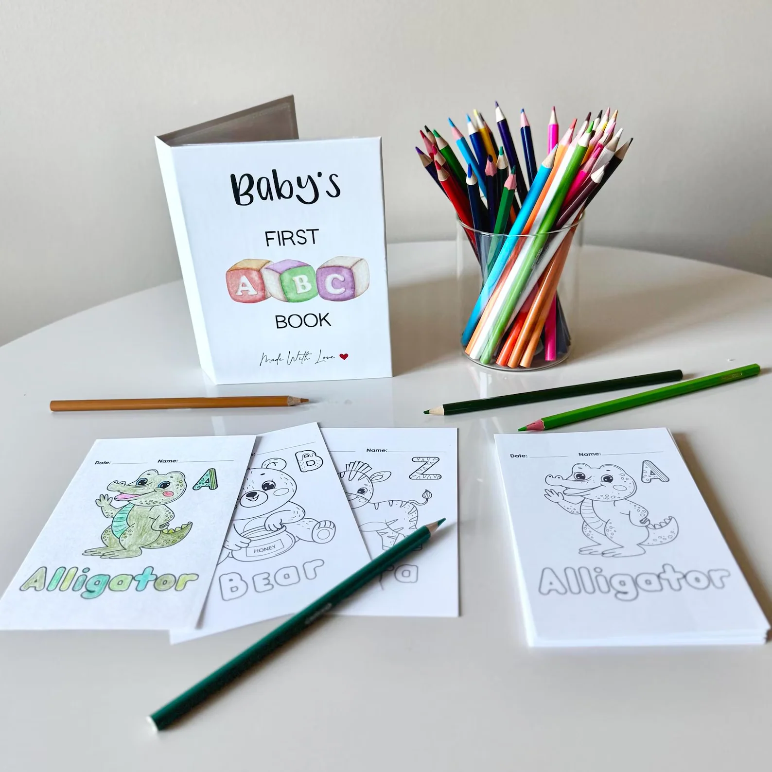 Personalized Baby’s First ABC Coloring Book Keepsake Activity