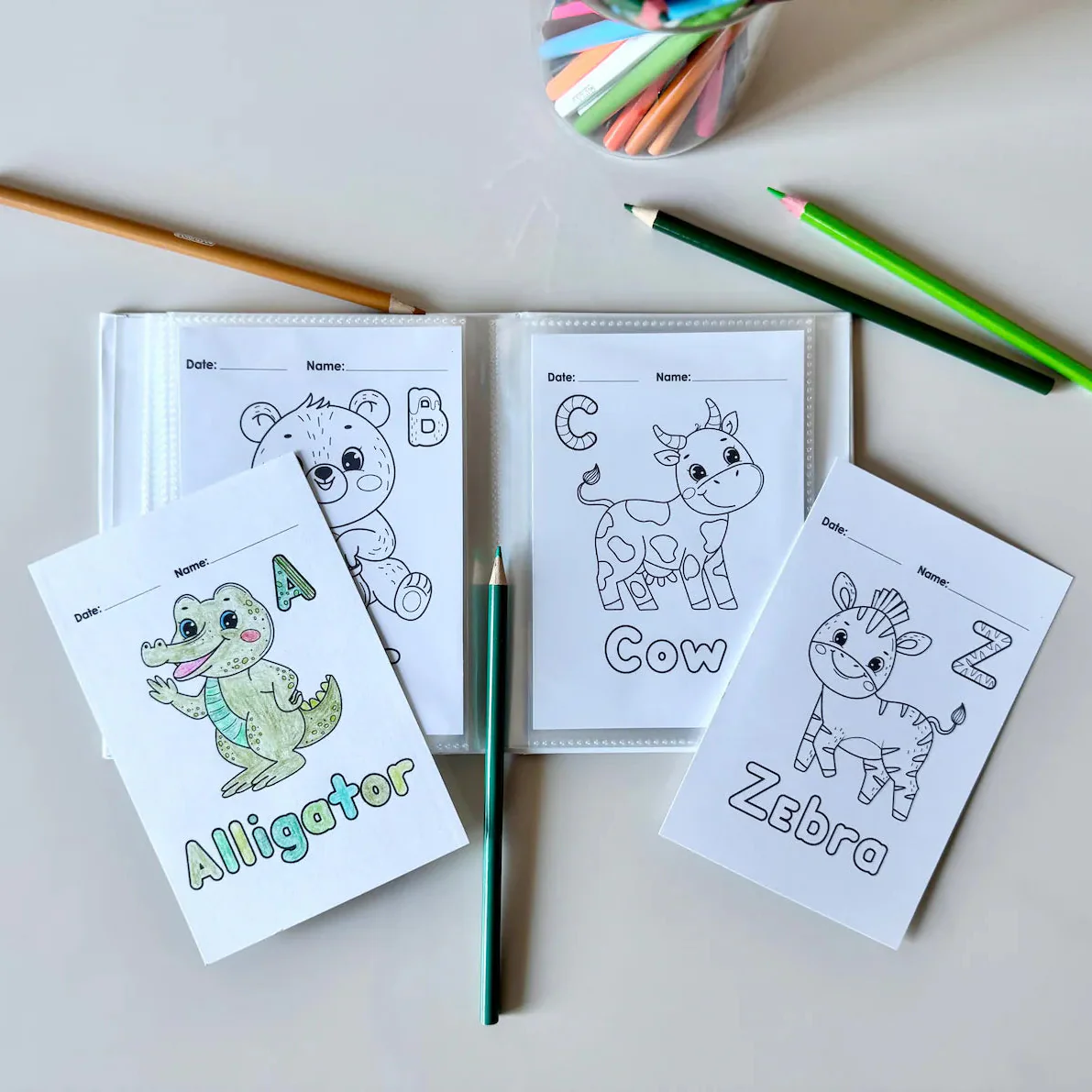 Personalized Baby’s First ABC Coloring Book Keepsake Activity - Image 2