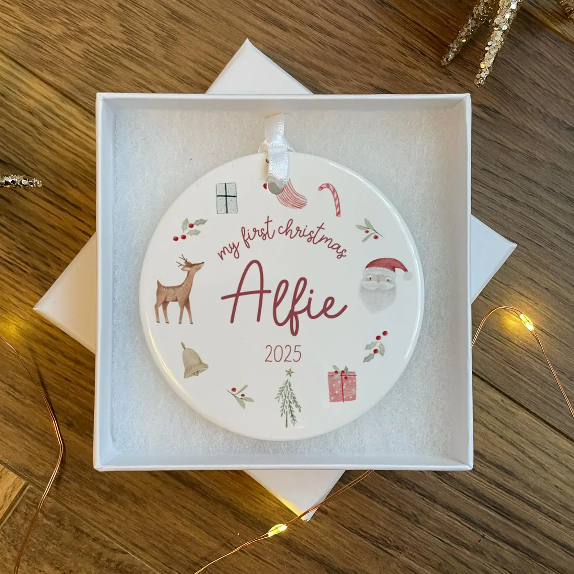 Personalized Baby’s First Christmas Bauble | Ceramic Ornament Keepsake - Image 3