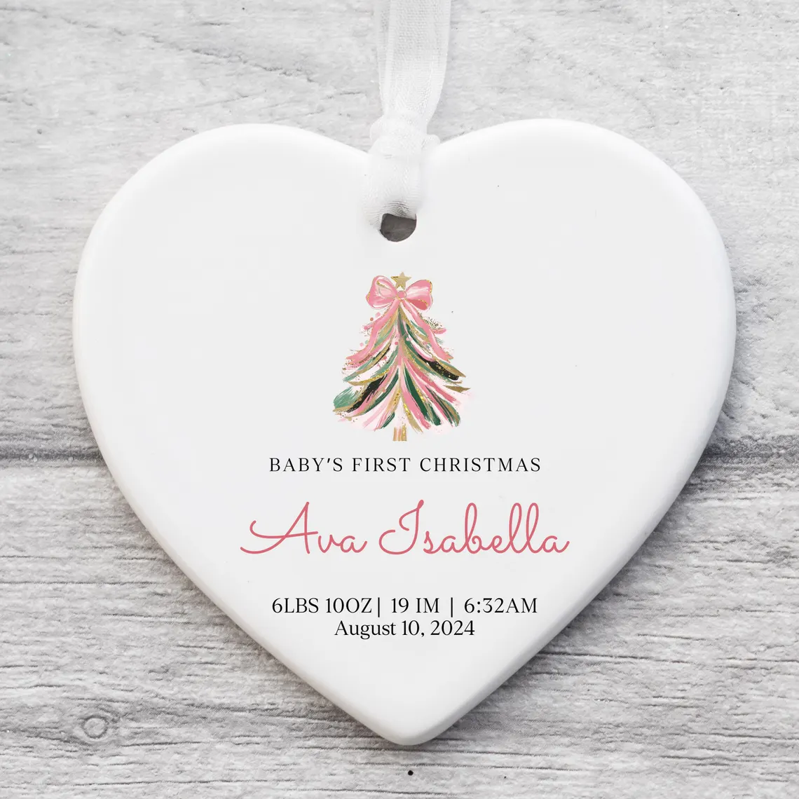 Personalized Baby’s First Christmas Ornament 2025 | Ceramic Gift - Image 2