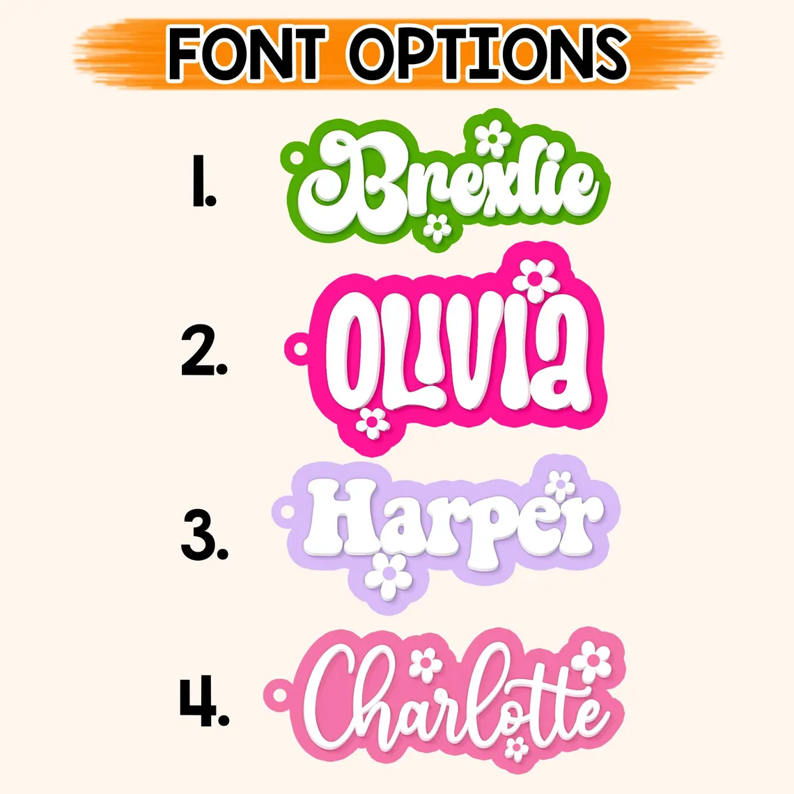Personalized Backpack Name Tag for Kids – Cute Acrylic Keychain - Image 3