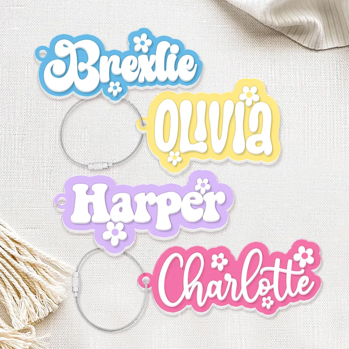 Personalized Backpack Name Tag for Kids – Cute Acrylic Keychain - Image 7