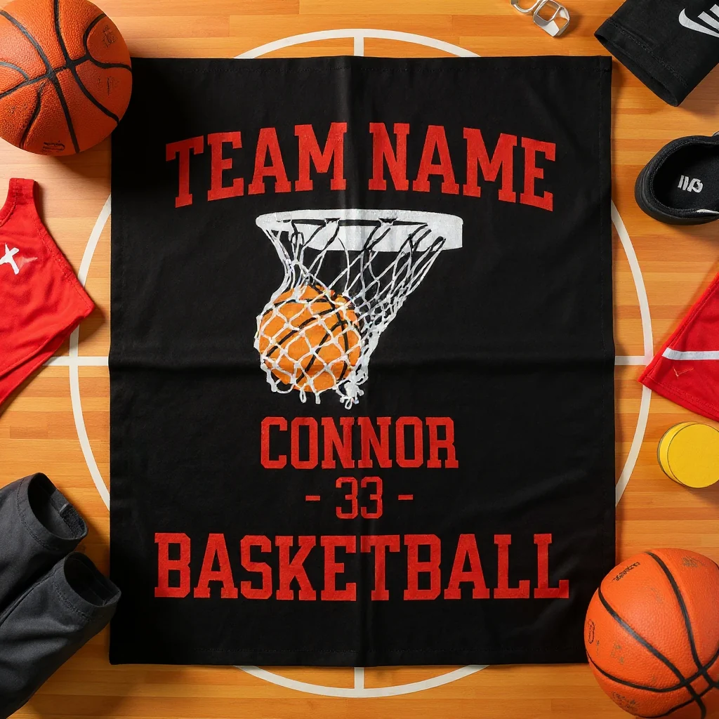 Personalized Basketball Blanket – Custom Name Team Gift - Image 3