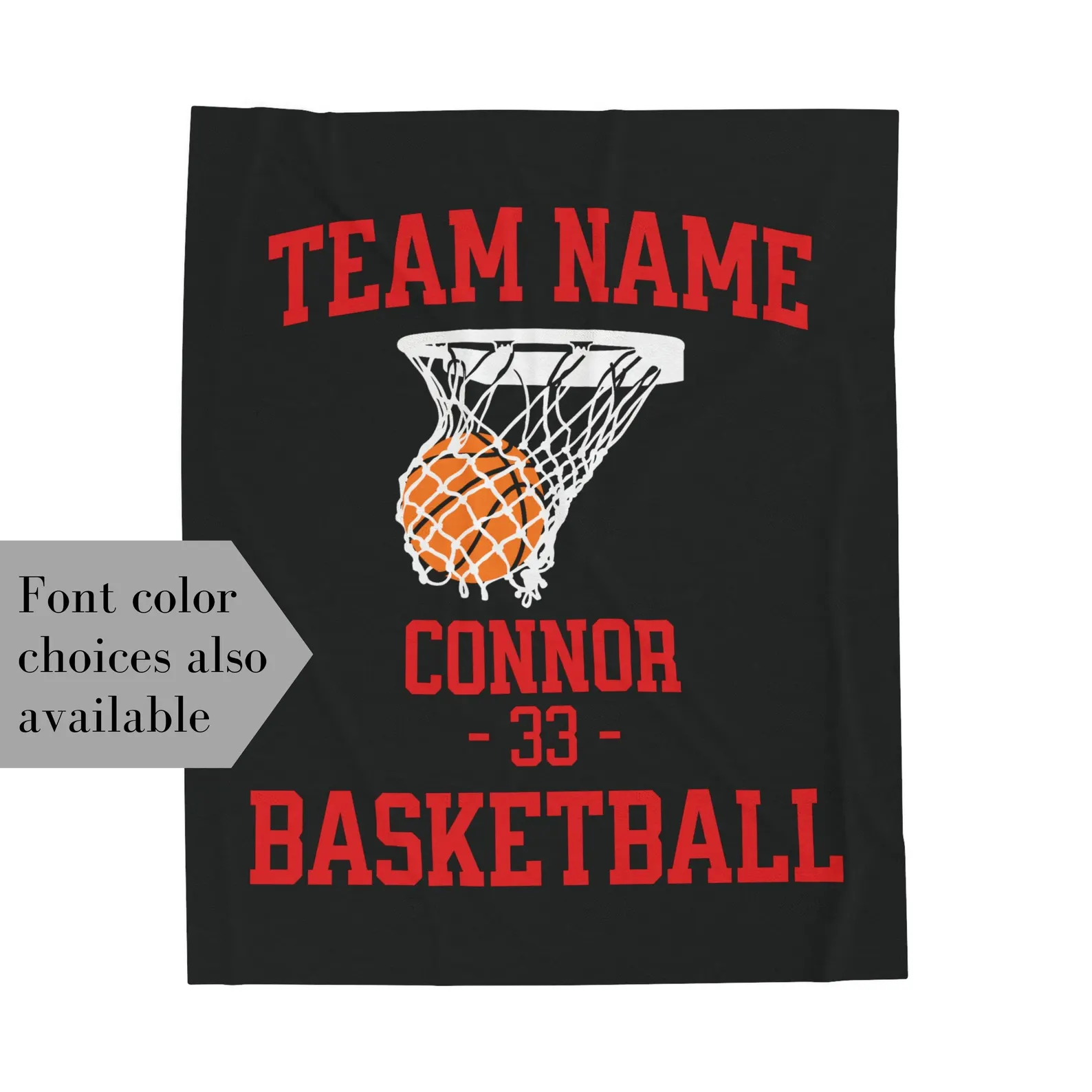 Personalized Basketball Blanket – Custom Name Team Gift - Image 6
