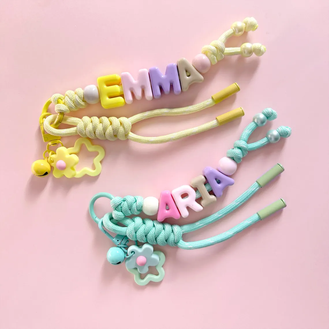 Personalized Beaded Name Keychain – Handmade Backpack Charm Gift - Image 3