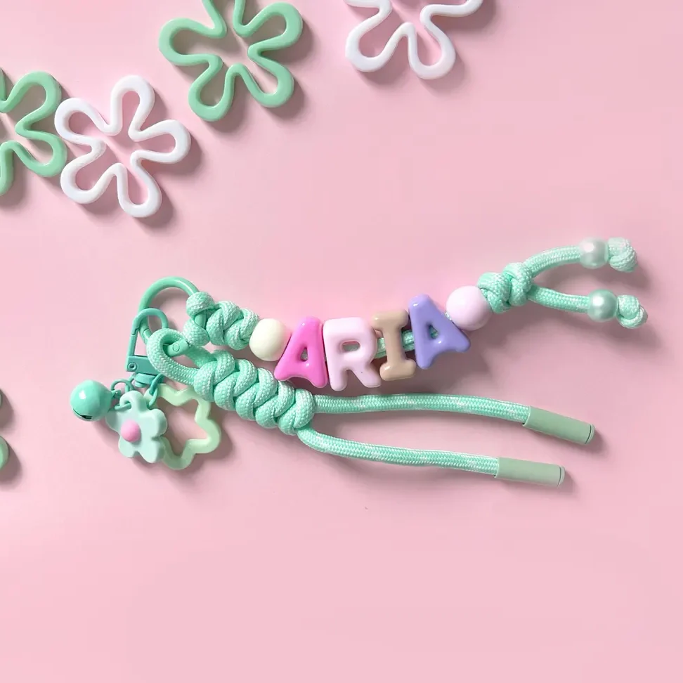 Personalized Beaded Name Keychain – Handmade Backpack Charm Gift - Image 8