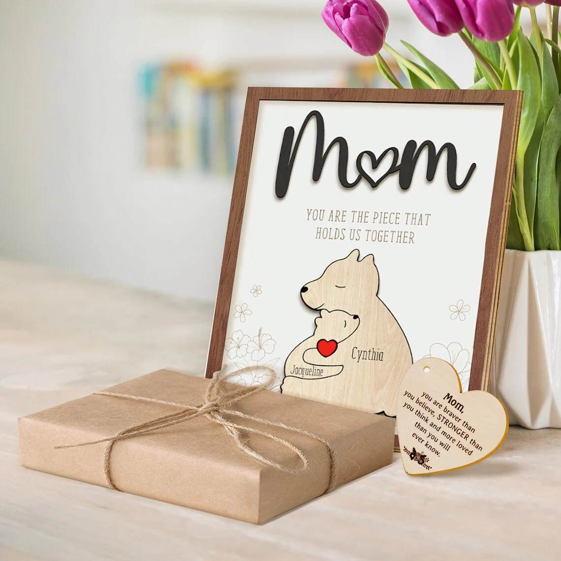 Personalized Bear Family Puzzle Sign – Custom Mother’s Day Gift - Image 6