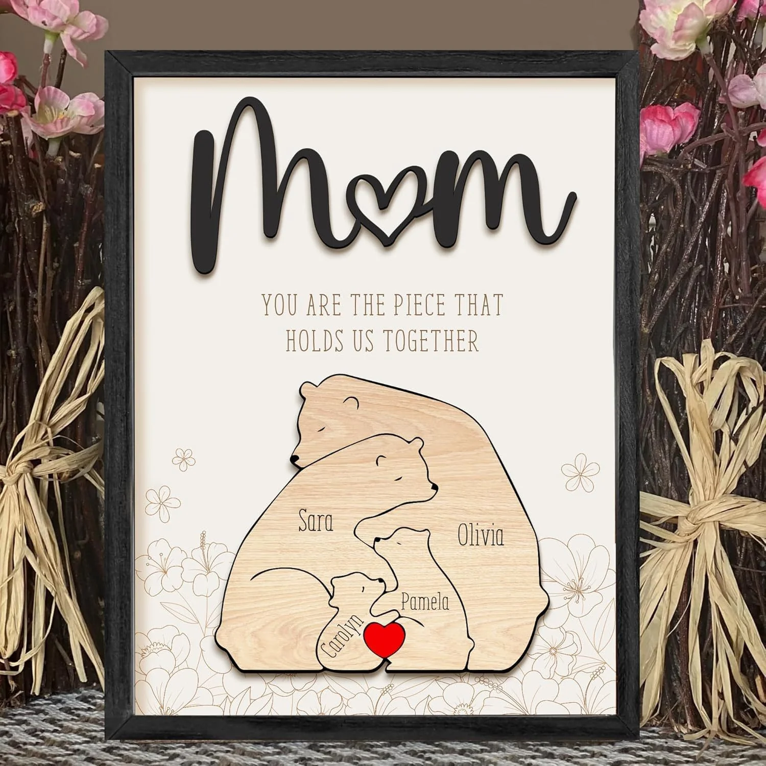 Personalized Bear Family Puzzle Sign – Custom Mother’s Day Gift - Image 7