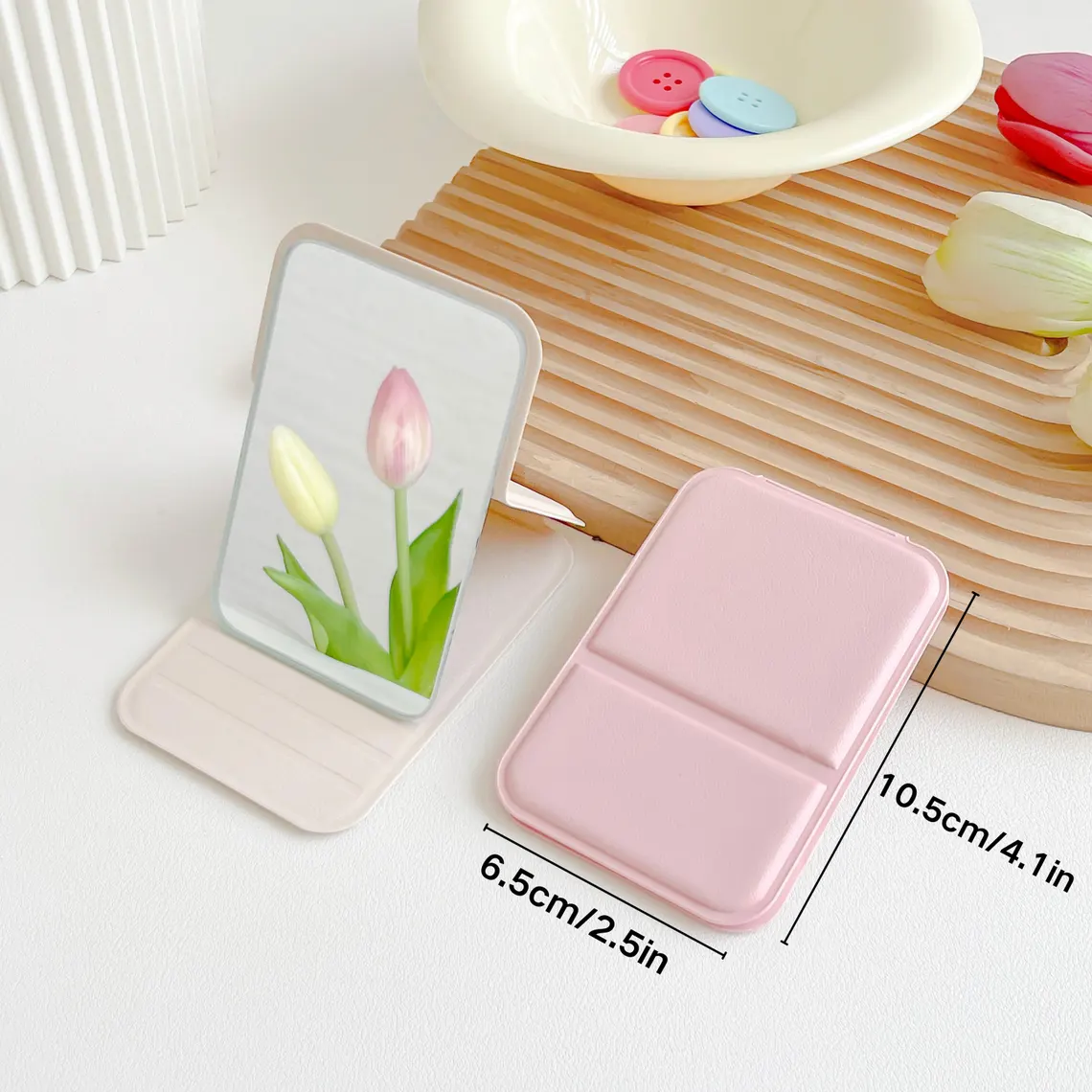 Personalized Birth Flower Compact Mirror – Custom Name Makeup Mirror - Image 8
