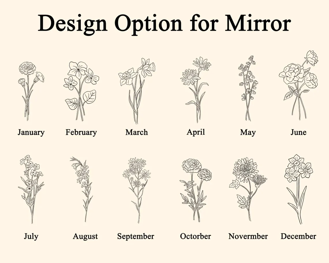 Personalized Birth Flower Lipstick Case with Mirror – Custom Gift - Image 11