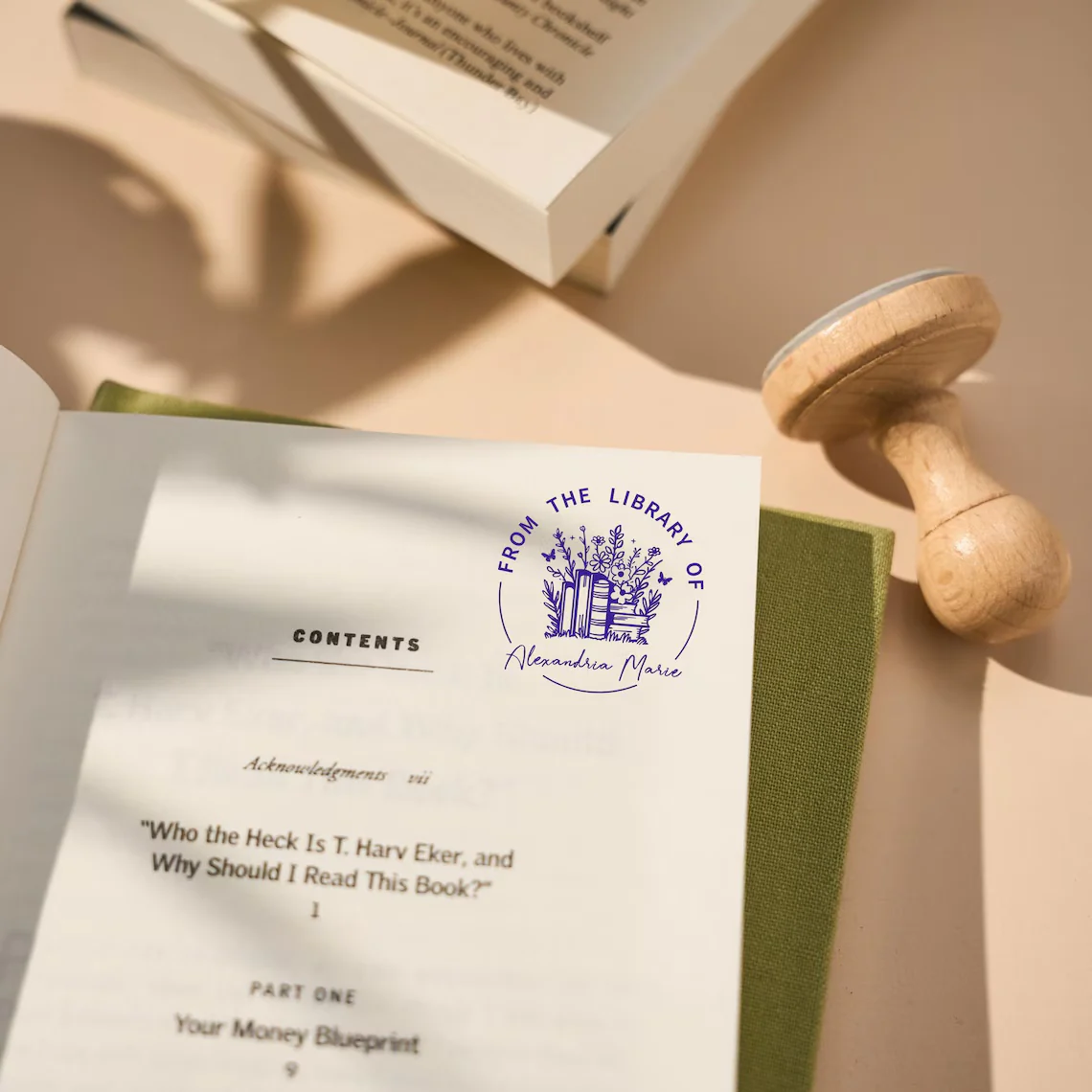 Personalized Book Stamp | Custom Birth Flower & Ex Libris Stamp | Gift for Book Lovers - Image 6