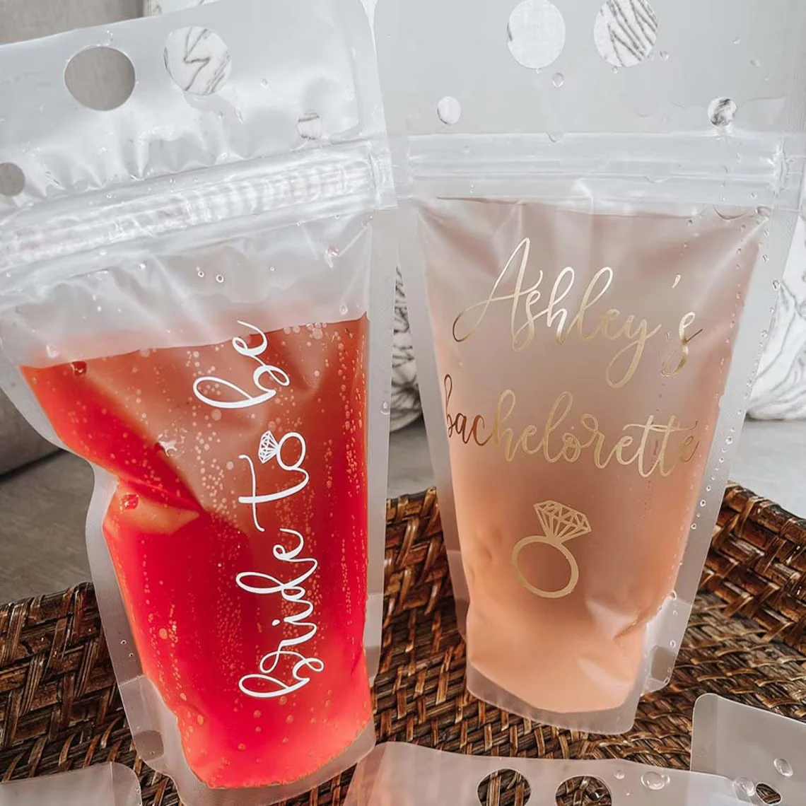 Personalized Bridesmaid Drink Pouches | Bachelorette Party Favors - Image 7