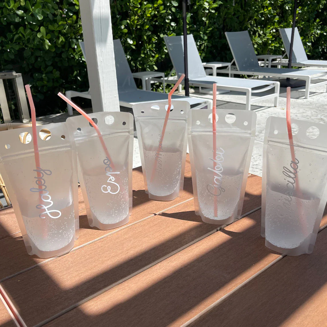 Personalized Bridesmaid Drink Pouches | Bachelorette Party Favors - Image 8