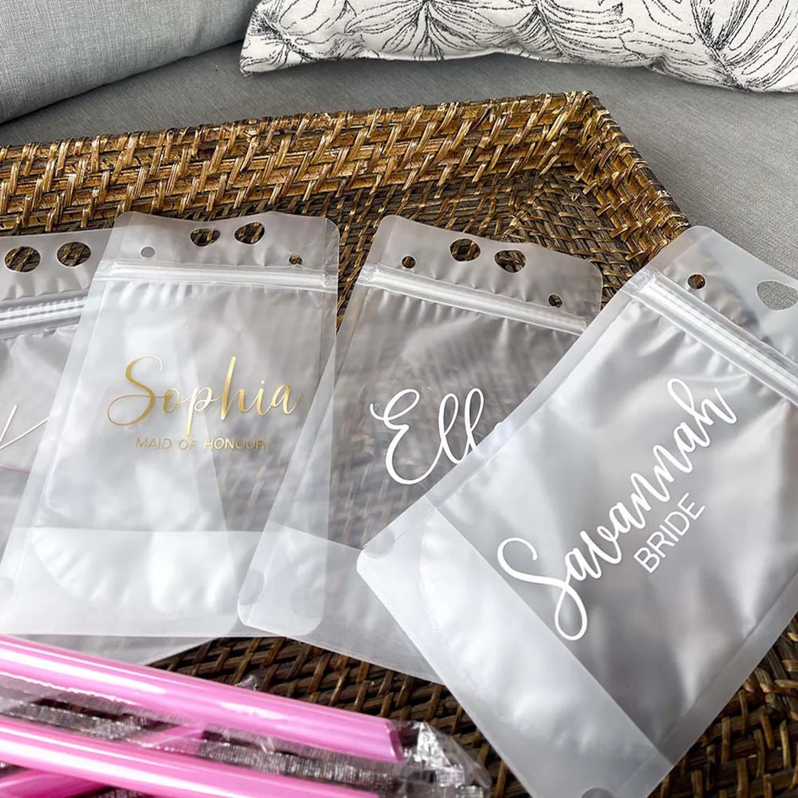 Personalized Bridesmaid Drink Pouches | Bachelorette Party Favors - Image 9
