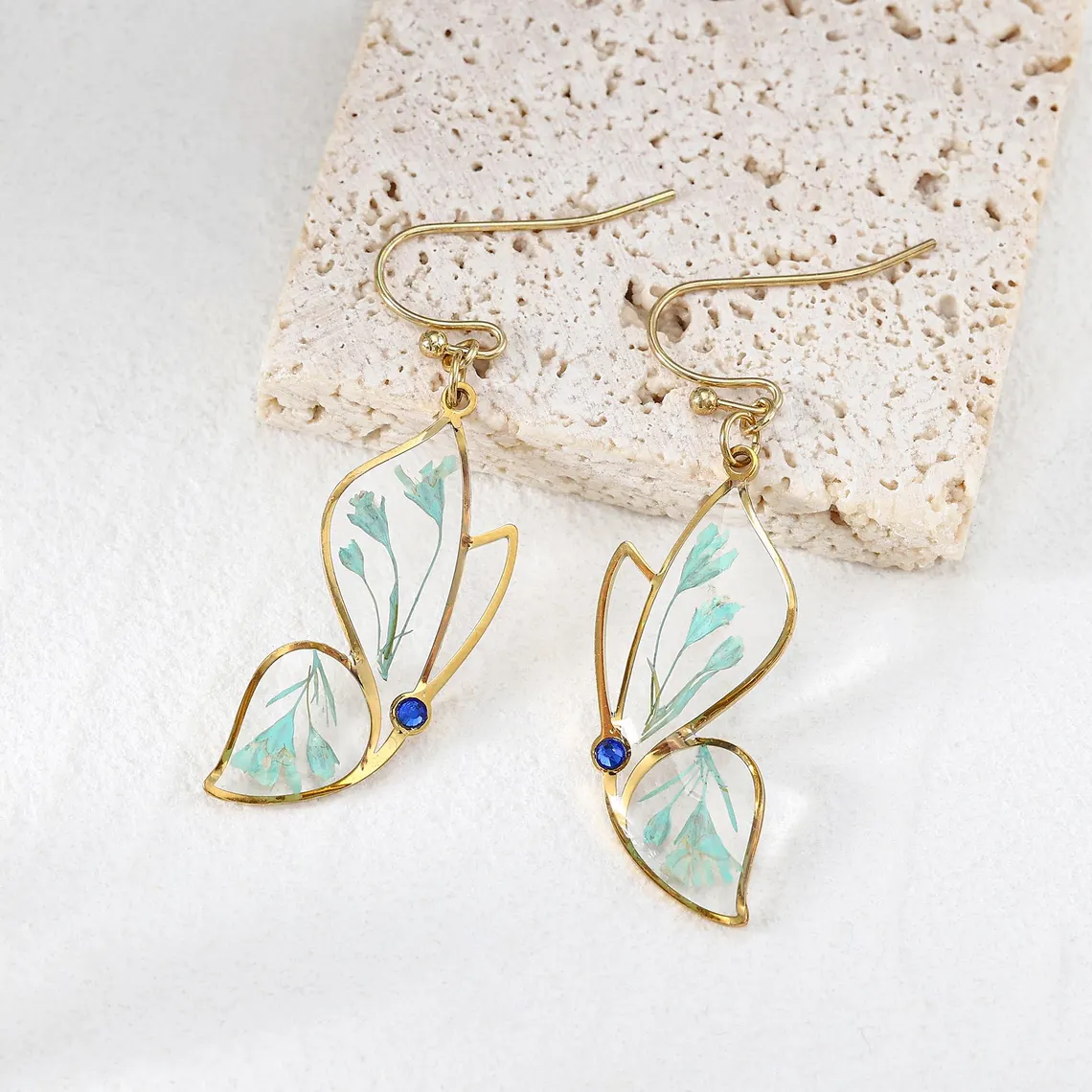 Personalized Butterfly Birthstone Earrings – Handmade Resin Jewelry - Image 2