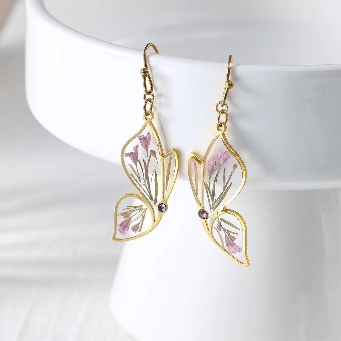 Personalized Butterfly Birthstone Earrings – Handmade Resin Jewelry - Image 3