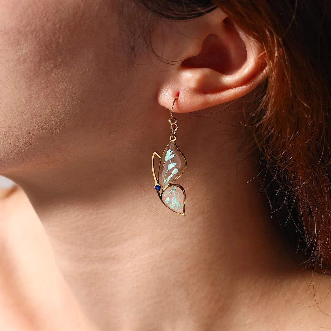 Personalized Butterfly Birthstone Earrings – Handmade Resin Jewelry - Image 6